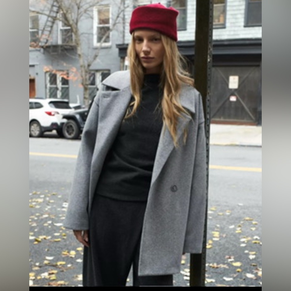 Zara Women's Charcoal Pea Coat